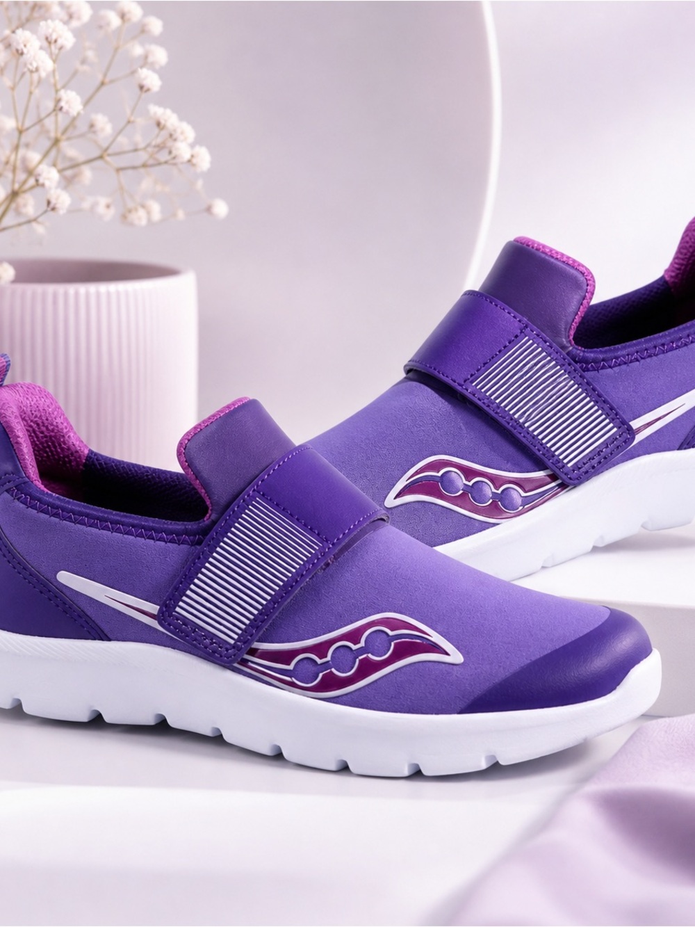 Saucony Women's Slip-On Athletic Sneakers — Purple with White Sole